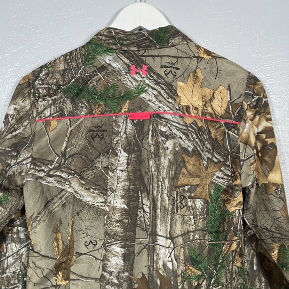 Under Armour Women M Realtree Xtra Camo Shirt Fitted Pocket Button Front - Picture 6 of 8
